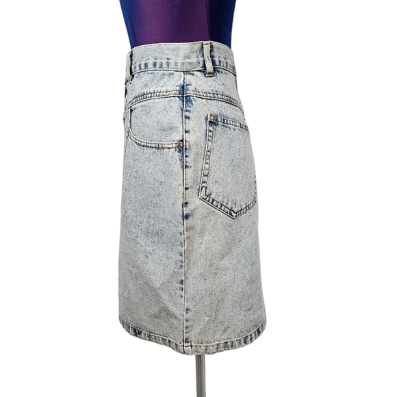 Vintage 80s Deb Acid Washed High Waist Denim Jean Skirt Size 11 Juniors P19‎ - Picture 7 of 12